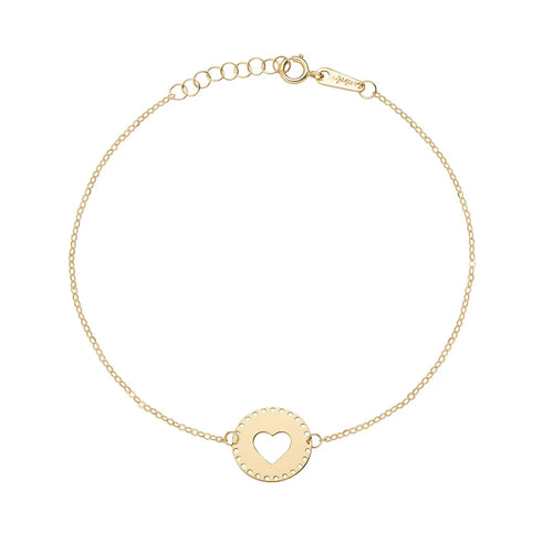 AMEN AU9BRCUVG3 Bracciale Medaglia Cuore Oro 9kt