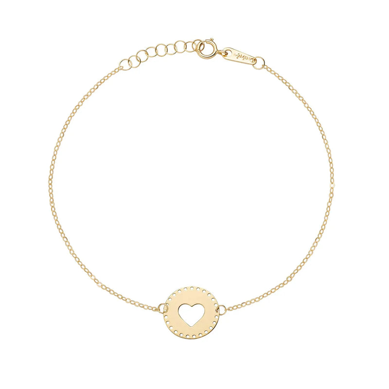 AMEN AU9BRCUVG3 Bracciale Medaglia Cuore Oro 9kt