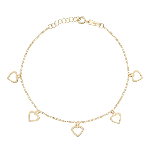 AMEN AU9BRMCUG Bracciale Cuori Charm Oro 9kt