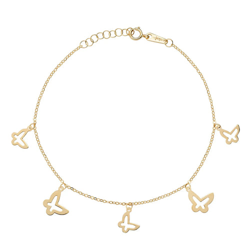 AMEN AU9BRMFAG Bracciale Farfalle Charm Oro 9kt