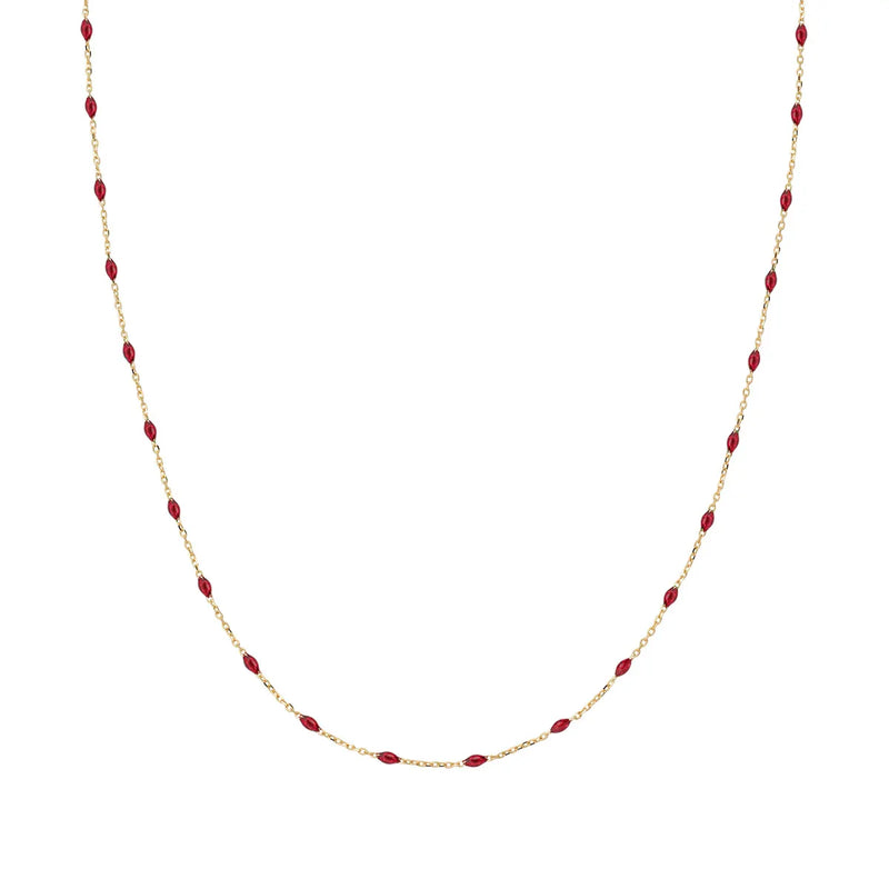 AMEN AU9CLGR Collana Oro 9kt e Smalto Rubino