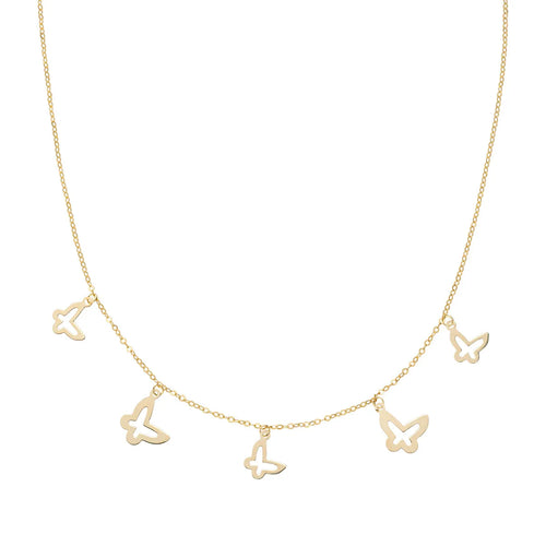 AMEN AU9CLMFAG Collana Farfalle Charm Oro 9kt