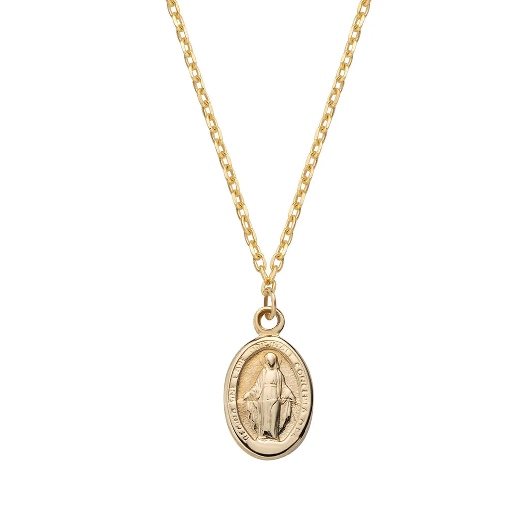 AMEN AU9CLMIG3 Collana Medaglia Miracolosa Piccola Oro 9kt