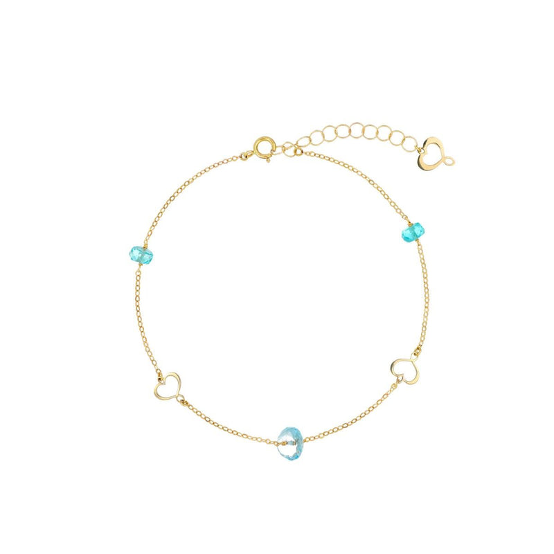 MAMAN ET SOPHIE BRNUVCTAZ BRACCIALE 18KT NUVOLE E CATENE AZZURRO