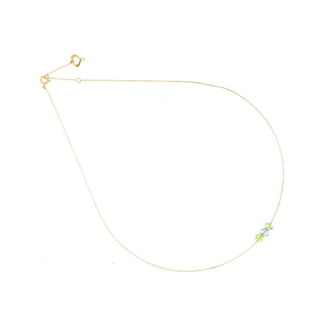 MAMAN ET SOPHIE GIROCOLLO 18KT PERIDOTO VERDE E TOPAZIO AZZURRO GCSSO2PR1TA