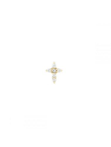 MAMAN ET SOPHIE MONO ORECCHINO LOBO 18KT BRILLANDO CROCE BIANCA ORBRICR4B