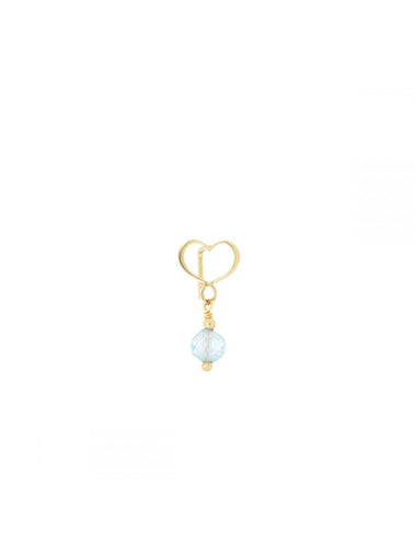MAMAN ET SOPHIE ORSSO41TA MONO ORECCHINO CUORE MAMAN TOPAZIO AZZURRO 18KT