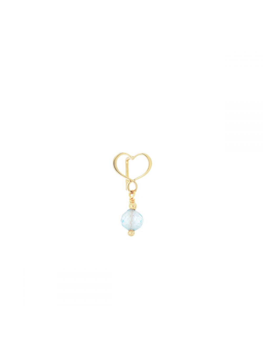 MAMAN ET SOPHIE ORSSO41TA MONO ORECCHINO CUORE MAMAN TOPAZIO AZZURRO 18KT