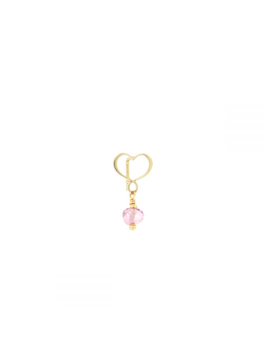 MAMAN ET SOPHIE ORSSO41TR ORECCHINO CUORE MAMAN TOPAZIO ROSA 18KT
