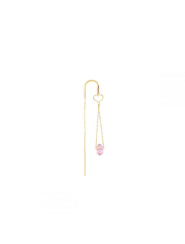 MAMAN ET SOPHIE ORSSOU1TR MONO ORECCHINO AGO CUORE MAMAN TOPAZIO ROSA 18KT
