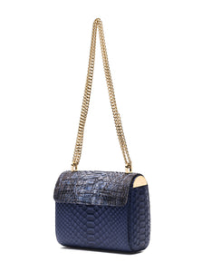 BARRESI MILANO Borsa Lucia in Pitone Blu