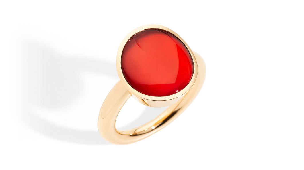 VHERNIER ANELLO GIOTTO 01025A203 ORO CORNIOLA CRISTALLO DI ROCCA