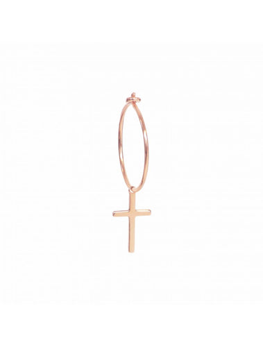 MAMAN ET SOPHIE AURUM ORAUM9C MOMO ORECCHINO CERCHIO CROCE ORO ROSA