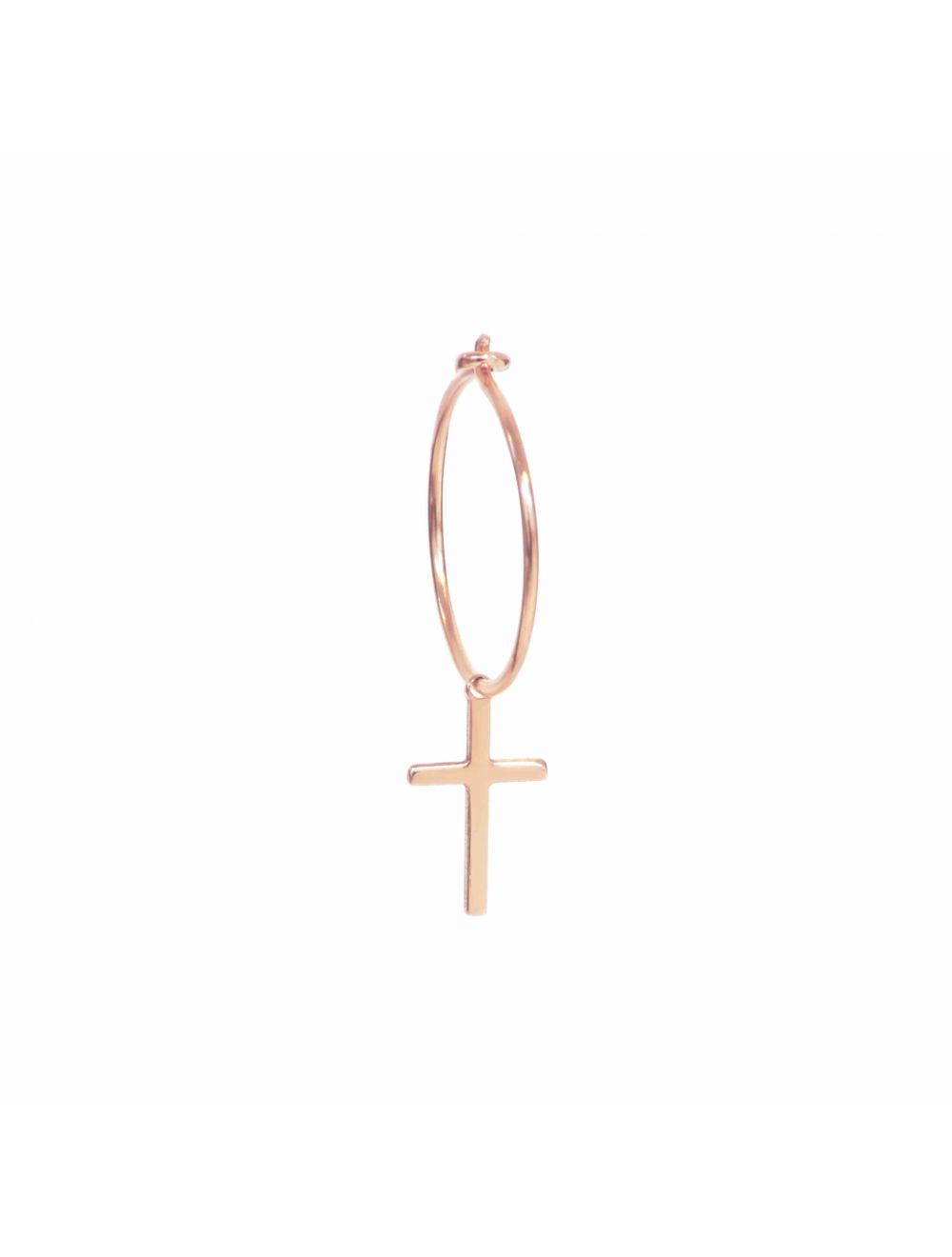 MAMAN ET SOPHIE AURUM ORAUM9C MOMO ORECCHINO CERCHIO CROCE ORO ROSA