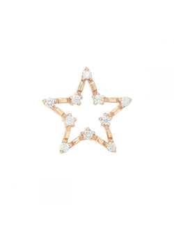 MAMAN ET SOPHIE AURUM ORETL4RB MONO ORECCHINO ORO ROSA STELLA CON DIAMANTI