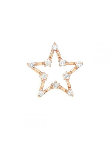 MAMAN ET SOPHIE AURUM ORETL4RB MONO ORECCHINO ORO ROSA STELLA CON DIAMANTI