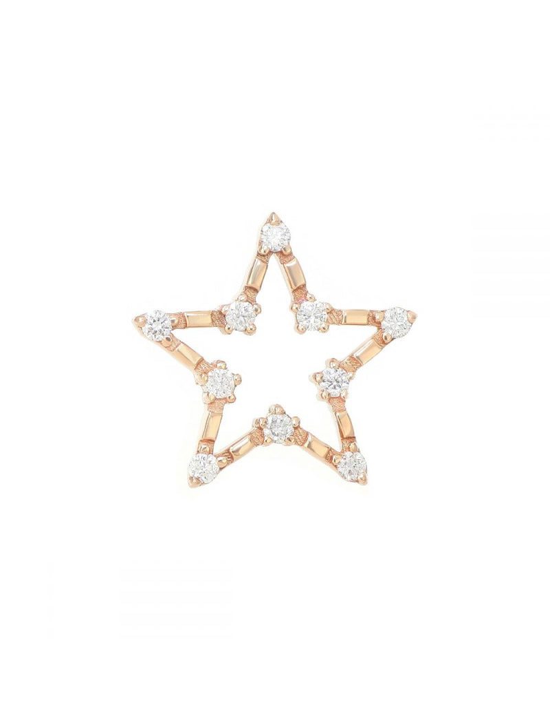 MAMAN ET SOPHIE AURUM ORETL4RB MONO ORECCHINO ORO ROSA STELLA CON DIAMANTI