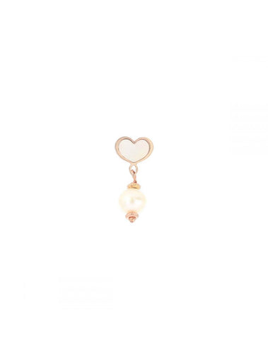 MAMAN ET SOPHIE MONO ORECCHINO ORLAB4B PERLA BIANCA CUORE MAMAN ROSA
