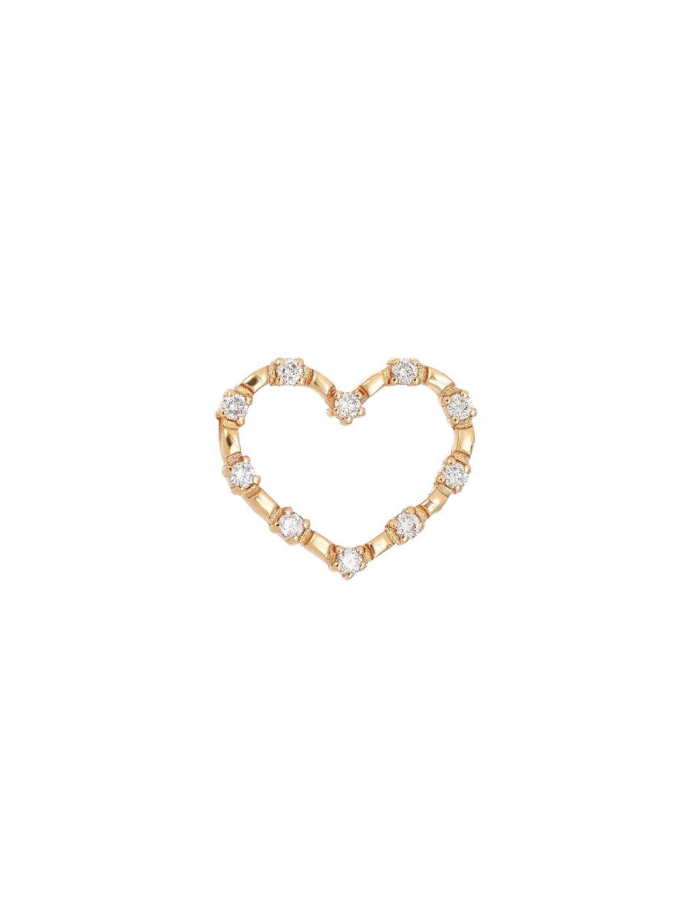 MAMAN ET SOPHIE AURUM ORMCR41RB MONO ORECCHINO ORO ROSA CUORE PICCOLO CON DIAMANTI
